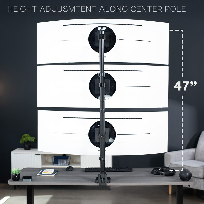 Support pour écran de bureau ultra haut VIVO Triple Ultrawide
