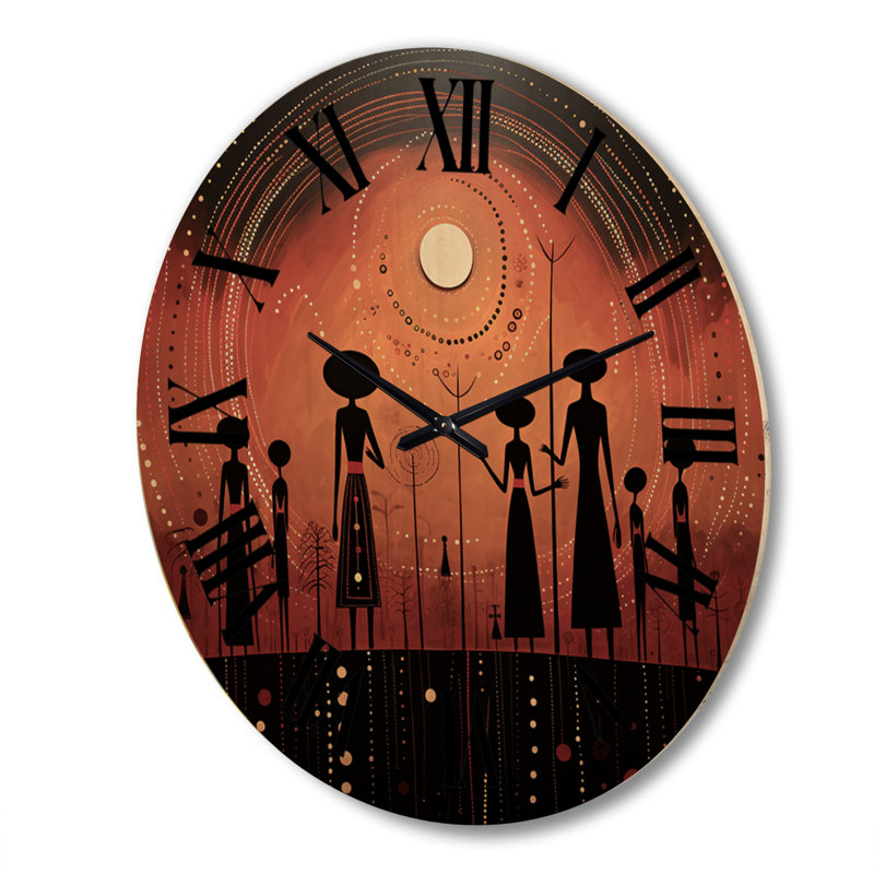 Horloge murale en bois africain, Très grand