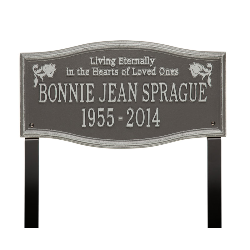 Alexandria 'Living Eternally' Memorial Plaque, Yes, Pewter/Silver