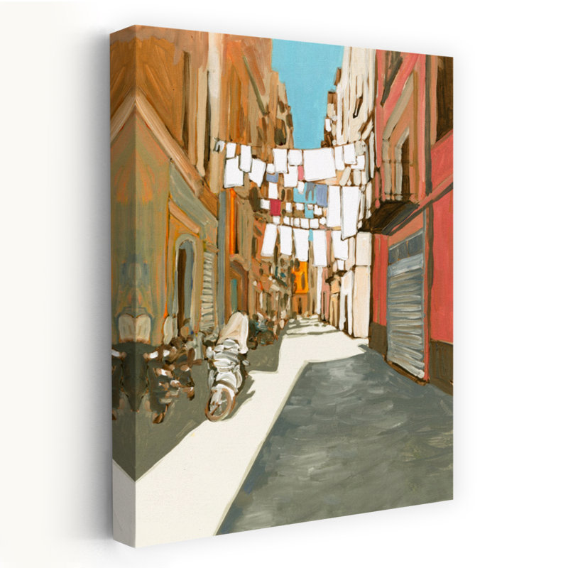 Été à Naples, scène de rue, paysage urbain, peinture, art naturel, H 60 po x l 40 po