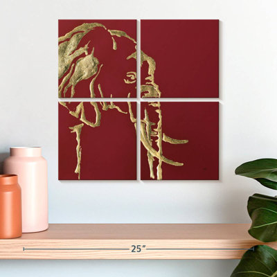 Brampt Gilded Elephant On Red
