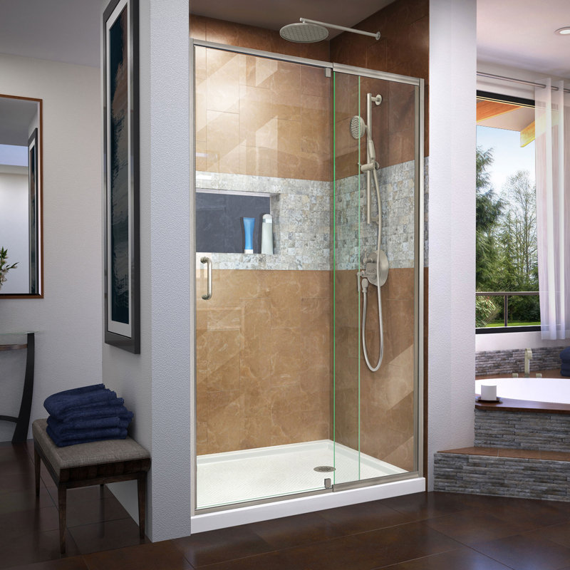 Porte de douche pivotante demi-cadre l 44 po x H 72 po Flex