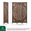 Paravent 6 panneaux pliant avec motif pivoine, finition bois clair-126480728-126480729