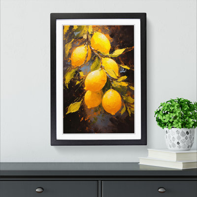 Lemon Fruit Impressionism No.2 - Single Picture Frame Print on Wood