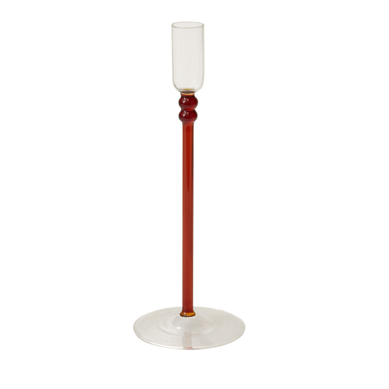 Bougeoir de table en verre Wyland, H 9,75 po x l 3,5 po x P 3,5 po