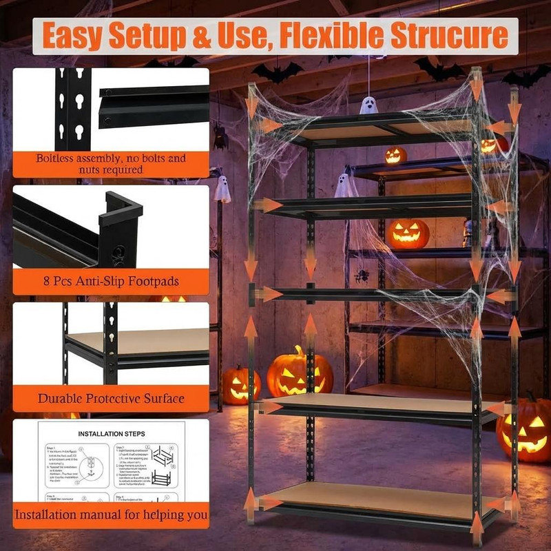 Metal Storage Rack, 182.9cm H x 96.5cm W x 45.7cm D