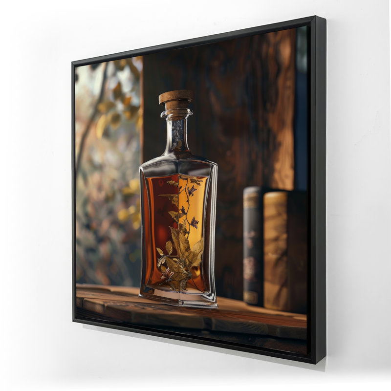 Alcohol Gray Framed Canvas - Stylish Home Decor Accent