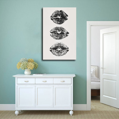 Canvas Wall Art Black And White Lip Print Art Poster Vintage Poster Print Home Decor