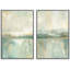 «Sage Green & Tan Lake», paysage abstrait, art mural, œuvre d'art, Calm Relax, 2 pièces-98109733-98109736