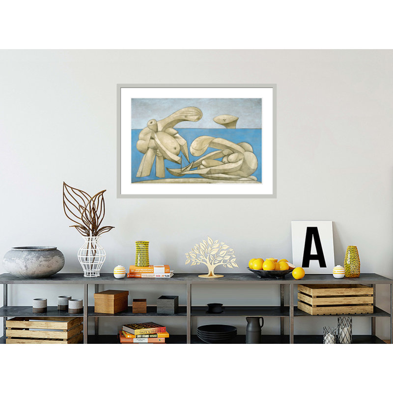 Sur la plage (La Baignade) par Pablo Picasso, impression giclée sur cadre, H 29,67 po x l 41,5 po