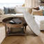 Rond avec coussin et rangement - Lin, table basse fonctionnelle imperméable grise, eau-1204256774