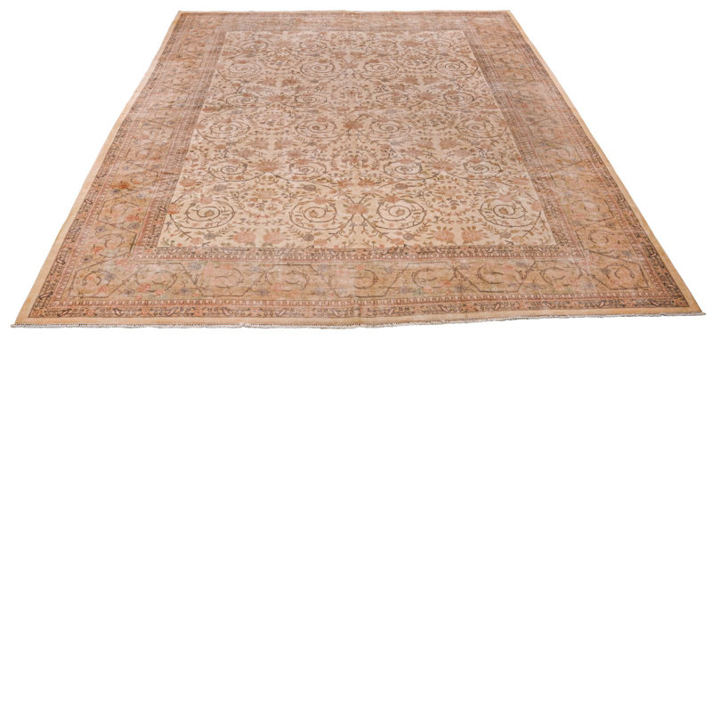 Tapis rétro ivoire et anatolien turc Oushak