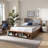 Antwan Upholstered Platform, Full Bed, Brown/Dark Gey 58.3'' H X 58.27'' W X 85.7'' L-2108371886-2108371884