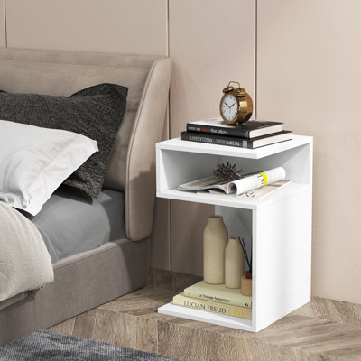 Breyah Side Table with Storage White 