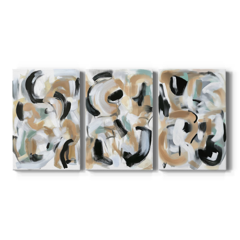 Série ABSTRACT DCCXCII - Toile tendue sur mesure - 3 pièces, H 12 po x l 24 po