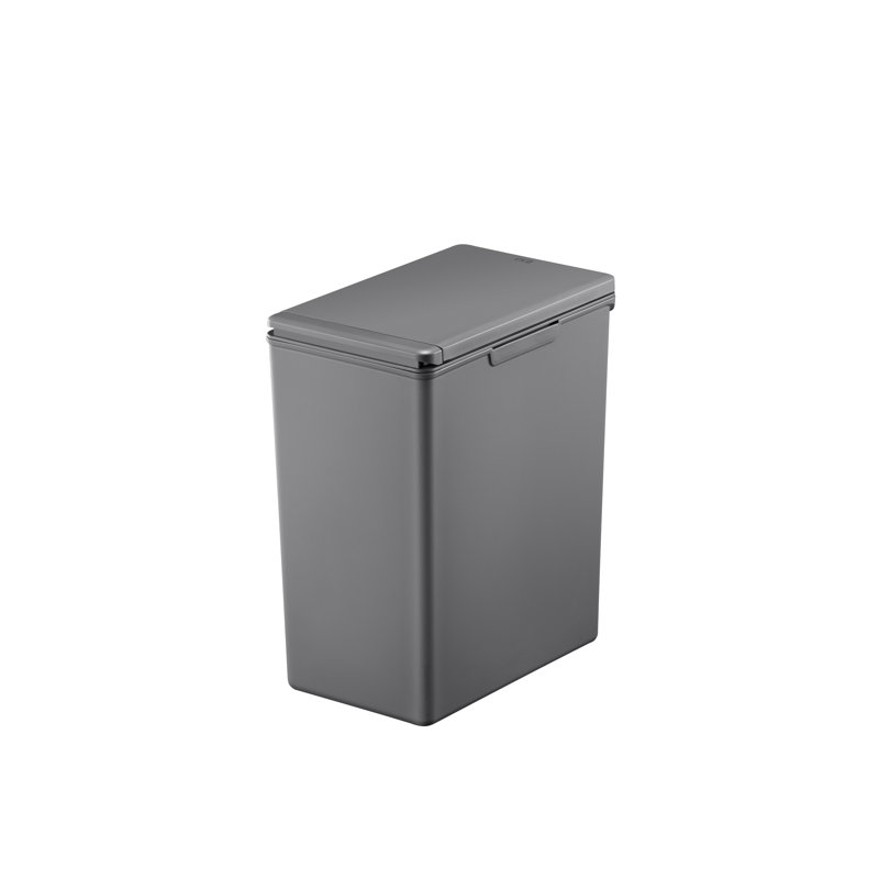 Morandi Touch Top Rubbish Bin, 20 L, 40cm H x 20.6cm W x 32.5cm D, Grey