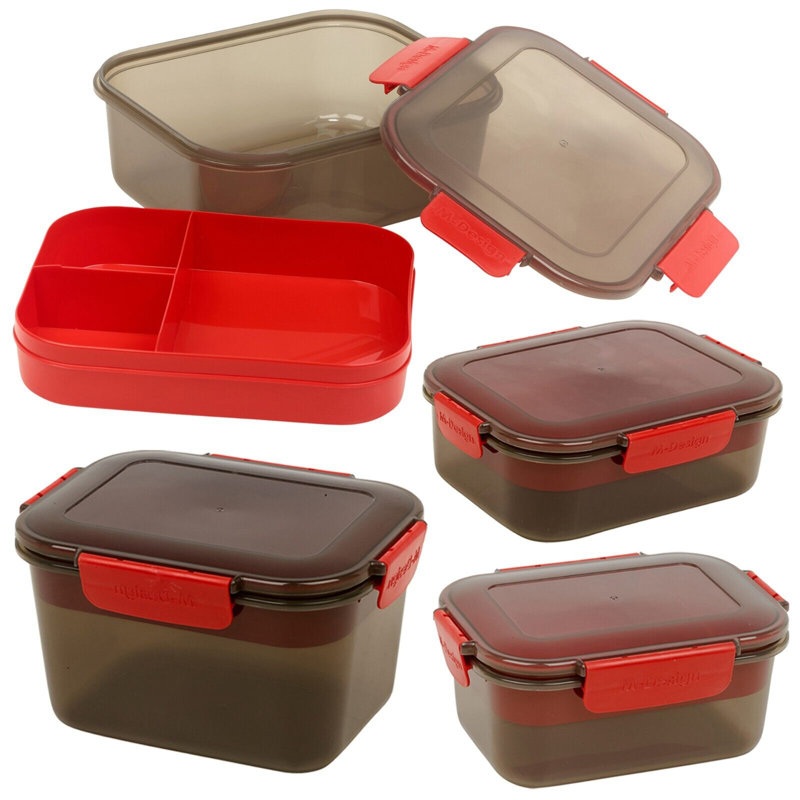 Fresco Food Storage Container, Black/Red