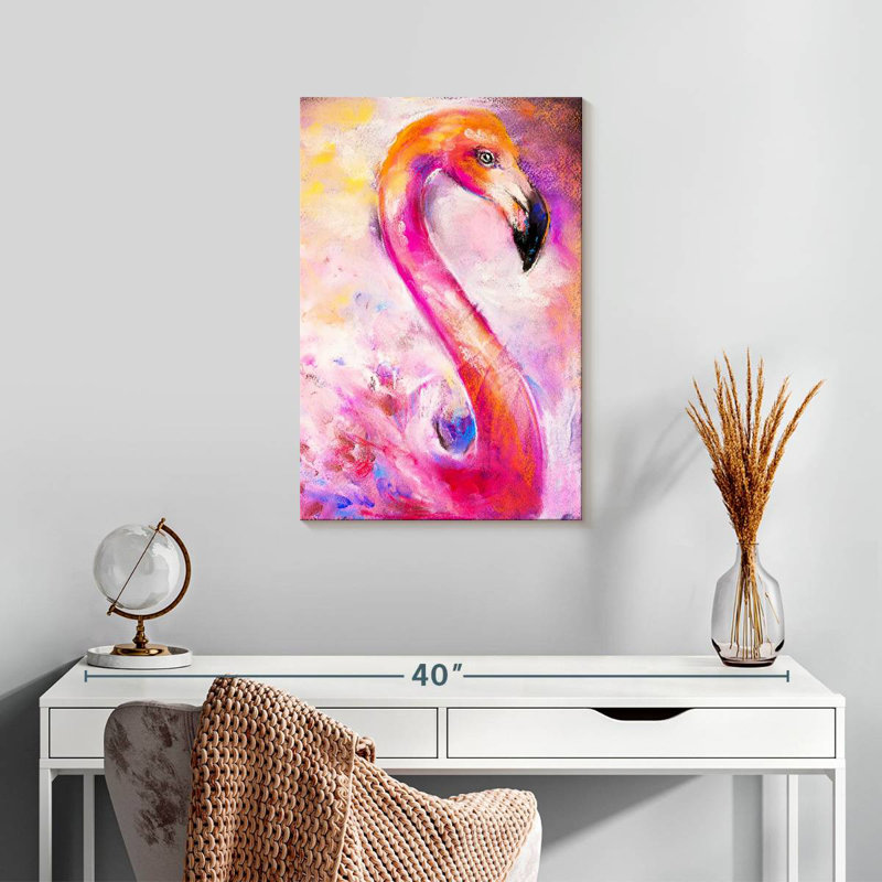 Brampt Pastel Pink Flamingo, 24" H x 16" W