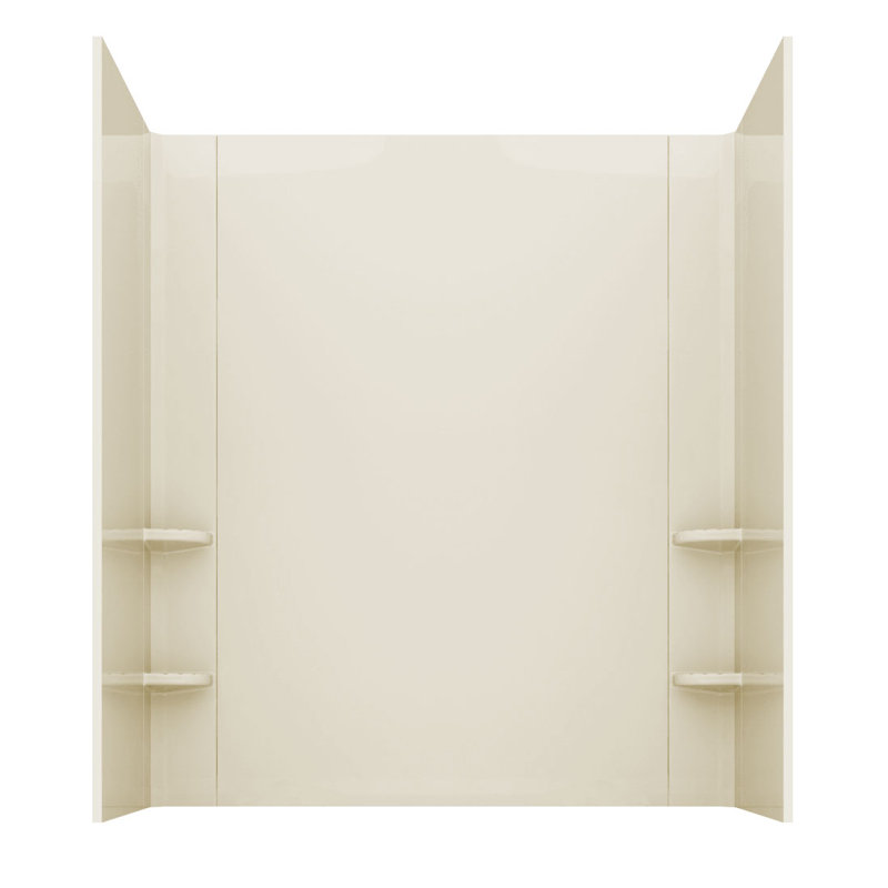Prairie 45.75'' x 26'' Walk-in Fiberglass Bathtub with Faucet, Biscuit, Left