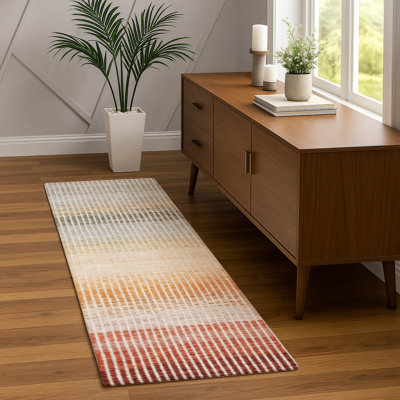Machine Washable Indoor/Outdoor Jouett ACN2313 Stripes Rug