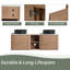 Ensemble de meuble-lavabo mural 60 po avec lavabos vasques en céramique et 1 tablette de rangement, portes à fermeture en douceur-1362761173