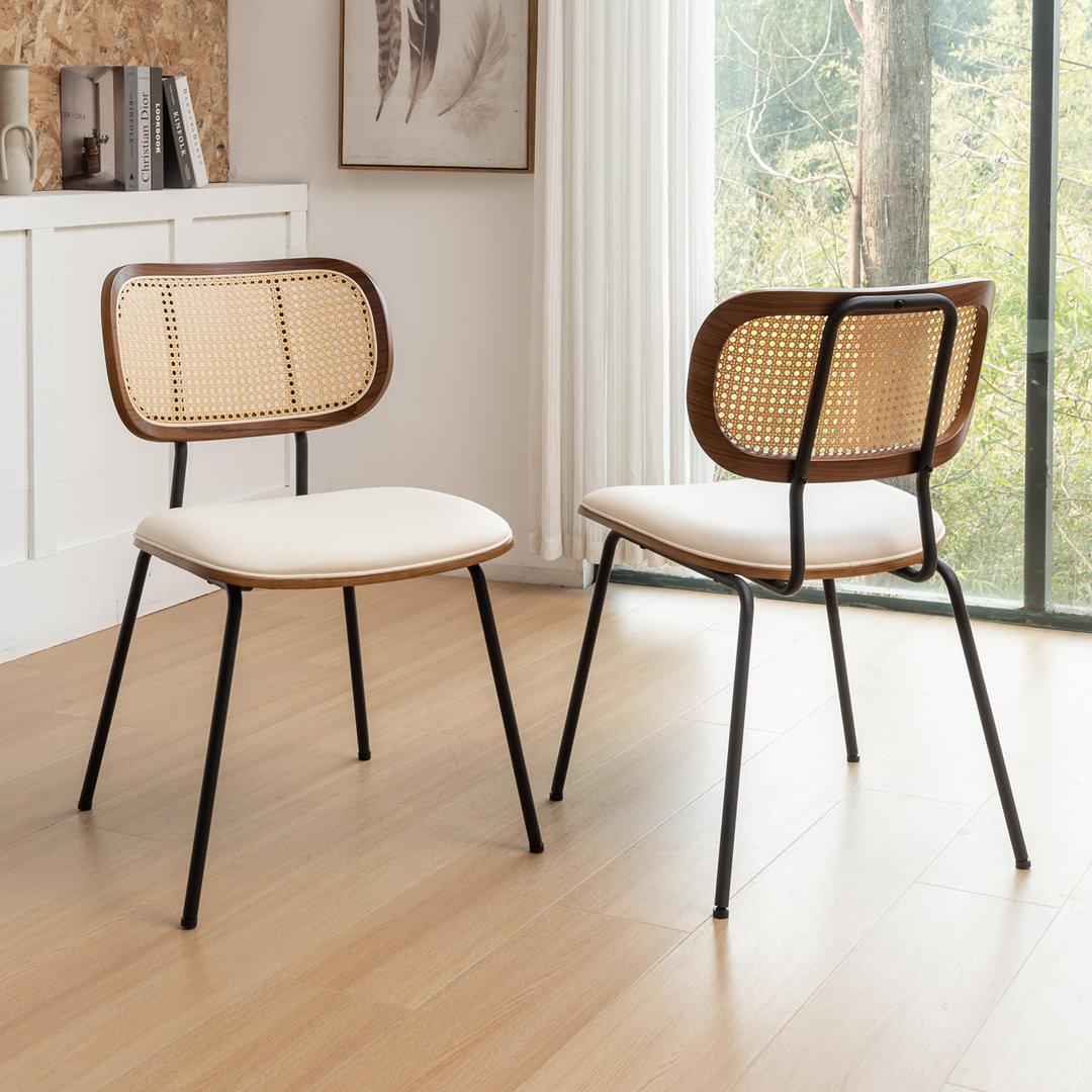 Bedran Vegan Leather Side Chair Dining Chair (Set of 2) Bayou Breeze Upholstery 