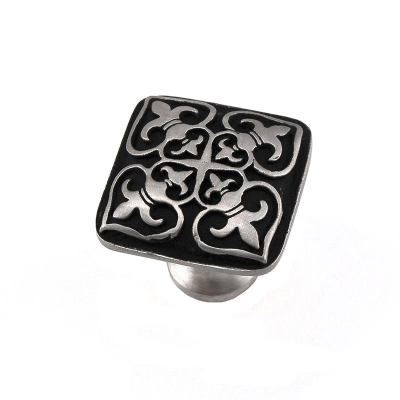 Fleur De Lis Square Knob, Antique Nickel