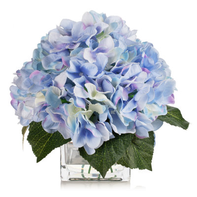 Silk Hydrangea Arrangement in Vase