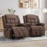 Fauteuil inclinable manuel chauffant et massant de 34,65 po Bojkovice avec deux porte-gobelets, poche latérale et télécommande (ensemble de 2)