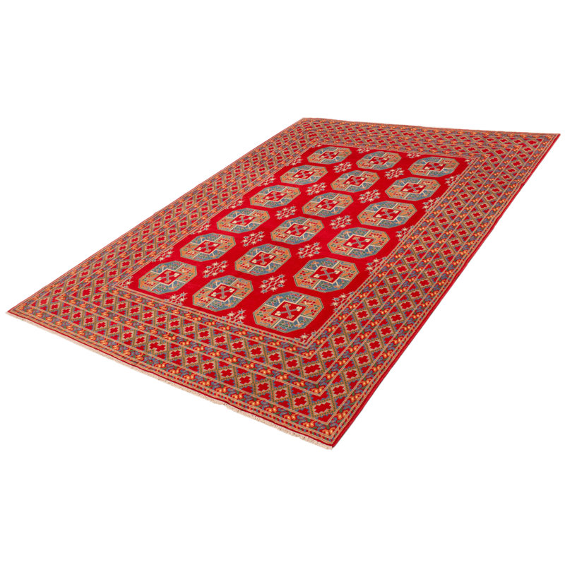 Tapis rouge nouvel âge en laine 8 pi 4 po x 11 pi 10 po Zafar