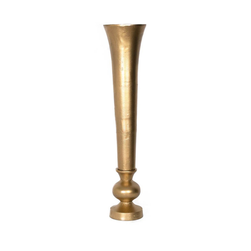 Vase de sol en aluminium Sheley, Doré, H 53 po x l 13 po x P 12 po