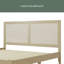 Lit plateforme en bois massif avec rotin-578386358