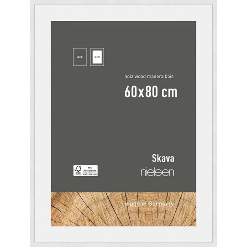 nielsen Skava Wooden Picture Frame, 60cm H x 80cm W x 2cm D, White