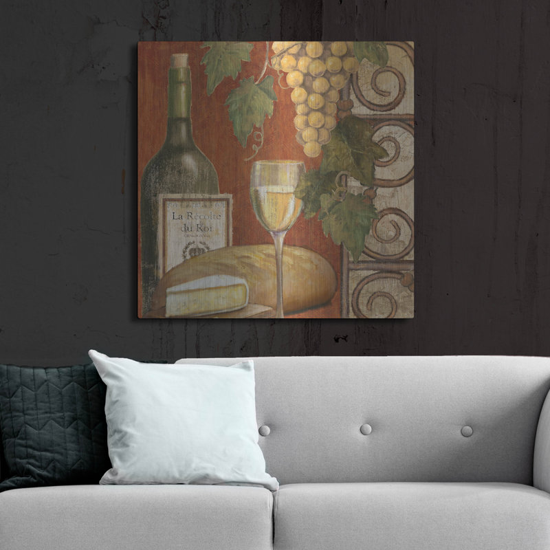 Winston Porter «Wine and Cheese Tustation 1» par Art Licensing Studio, art mural en métal, H 36 po x l 36 po