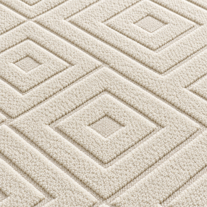 Aspire Homeware Cream Geometric Area Rug, Cream, 80x150cm