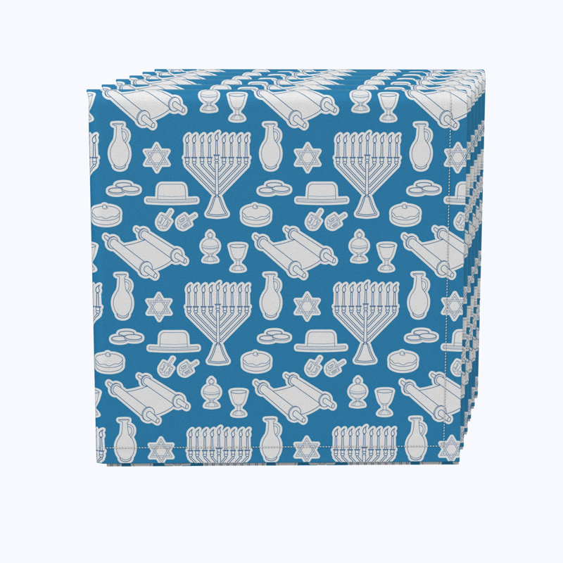 Polyester Geometric Square Napkin, Kiddush Celebration