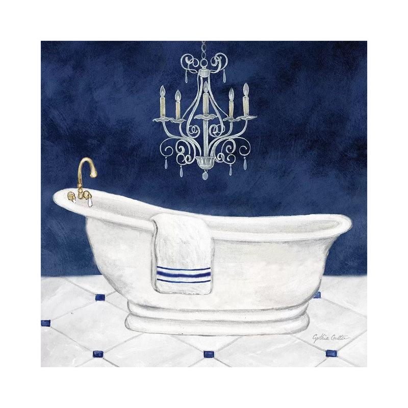 Bain bleu marine I, H 12 po x l 12 po x P 0,75 po, Toile tendue