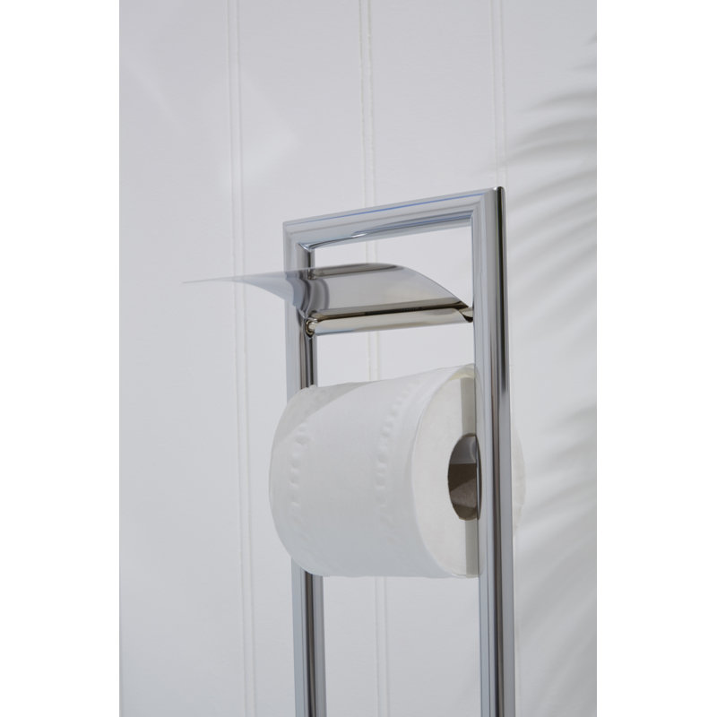Free Standing Toilet Roll and Brush Holder