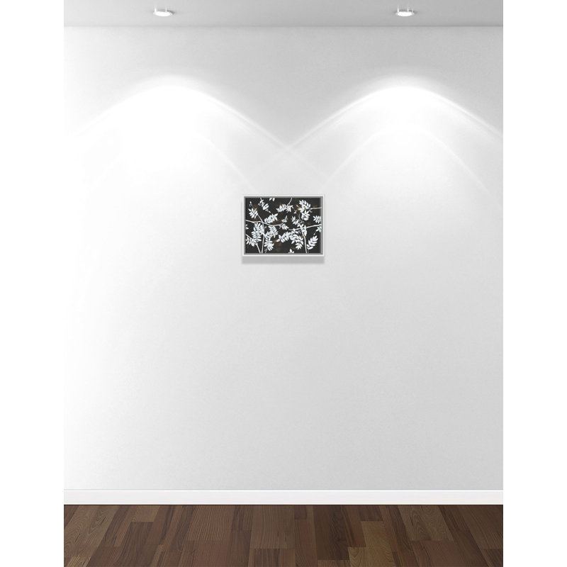 «Metallic Blocking Moonlight Forest - Floater Frame», reproduction d'art sur toile, Cadre blanc, H 12 po x l 16 po x P 2 po