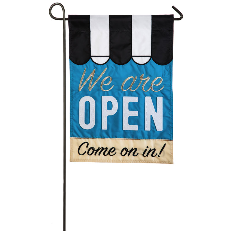 Drapeau de jardin We We Open