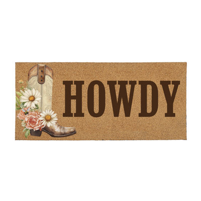 Petal & Plow Floral Boots, Flocked Coir Sassafras Switch Mat 22"x10"
