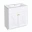 Meuble-lavabo autoportant moderne avec lavabo en céramique et beaucoup de rangement-112429988