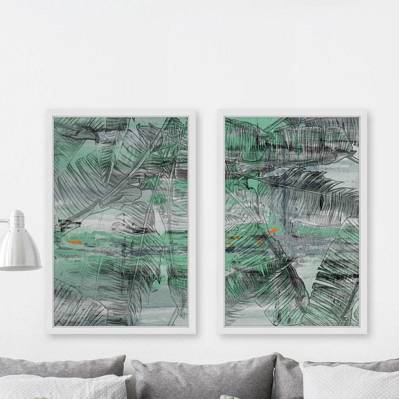 « mobile diptych », reproduction d’art encadrée, H 45 po x l 30 po x L 1,5 po