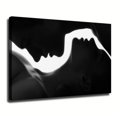 Art mural noir et blanc, "Love to Love" encadré, prêt à accrocher, salon, chambre à coucher, décoration intérieure