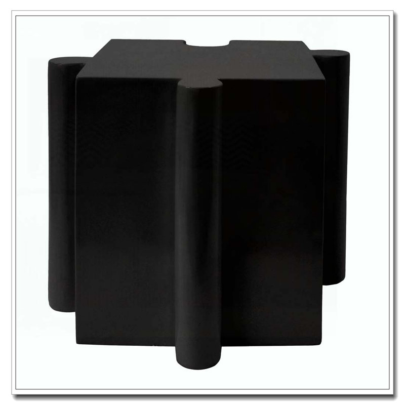 Table modulaire à rebord convexe MGO, tables d'appoint d'extérieur / d'intérieur, Noir