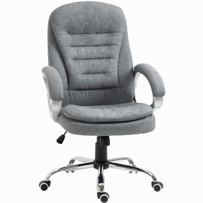 Fauteuil de direction à haut dossier, Grey, Linen, Black