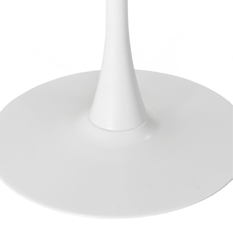 47.24"Modern Round Dining Table, White, White