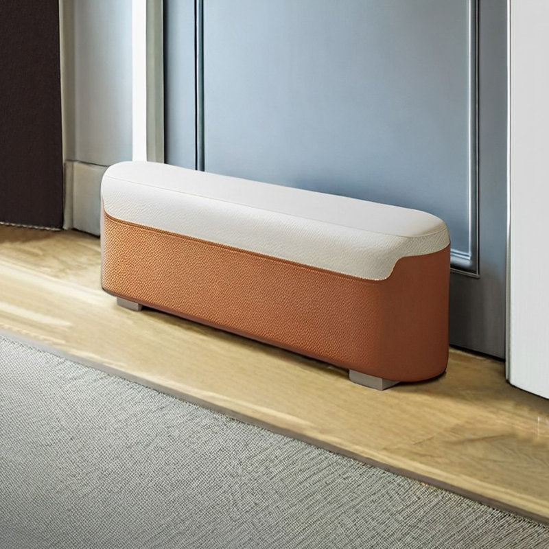 Banc rembourré en cuir Narah,  H 16,92 po x l 47,24 po x P 19,68 po