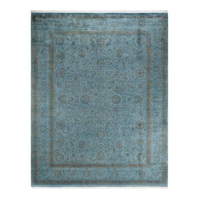 Tapis unique bleu / gris 8 pi 2 po x 10 pi 4 po Zeddie
