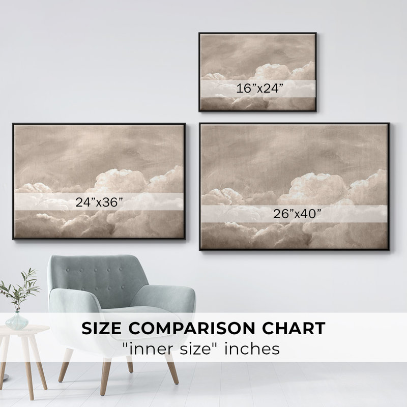 «Painted Clouds I», reproduction d'art sur toile, Noir, H 17 po x l 25 po x P 2 po
